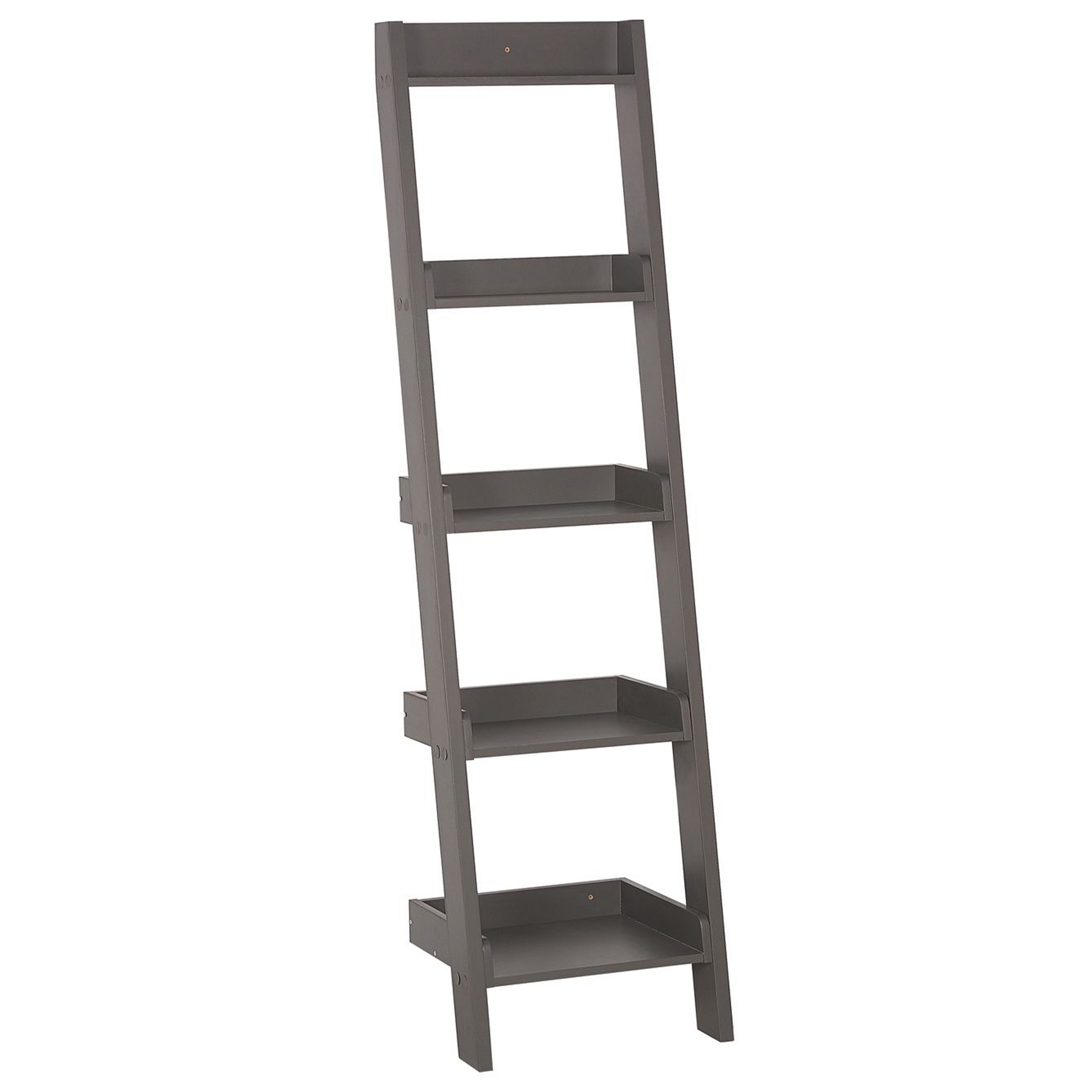 Beliani 4-Tier Ladder Bookcase Grey Book Shelf Display