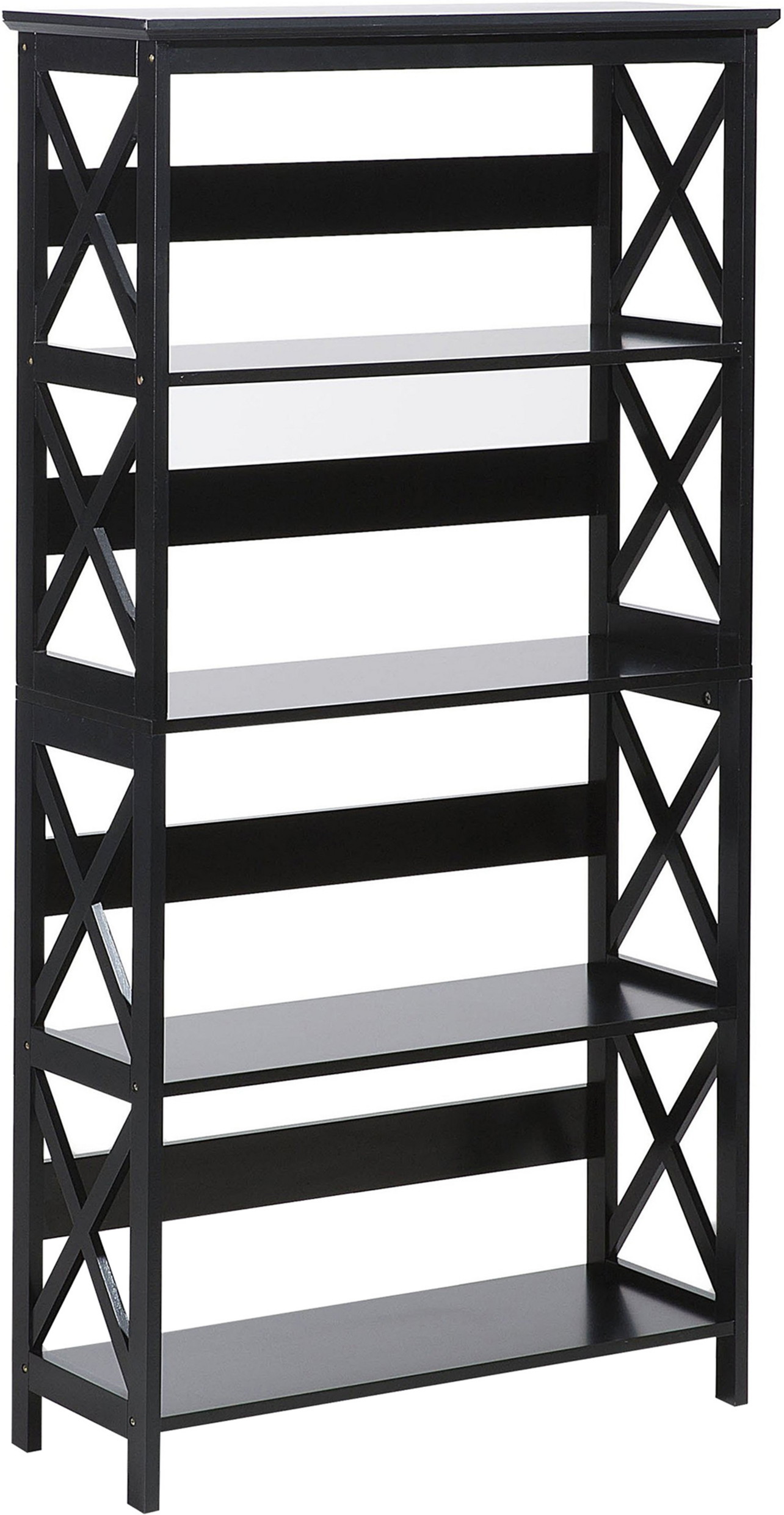 Beliani Bookcase Black 4 Tier 4 Shelves Open Back Tall Industrial