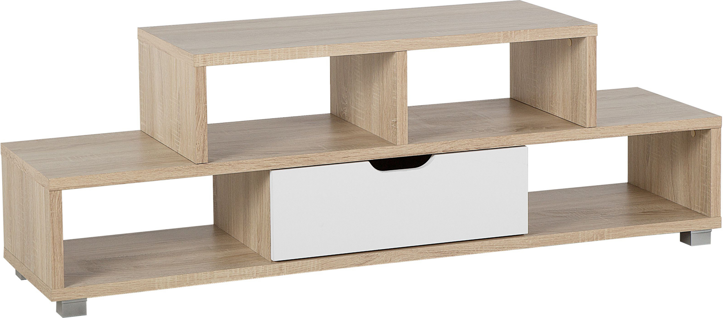 Beliani TV Stand Light Wood Finish for up to 38ʺ TV Media Unit with Open Shelves