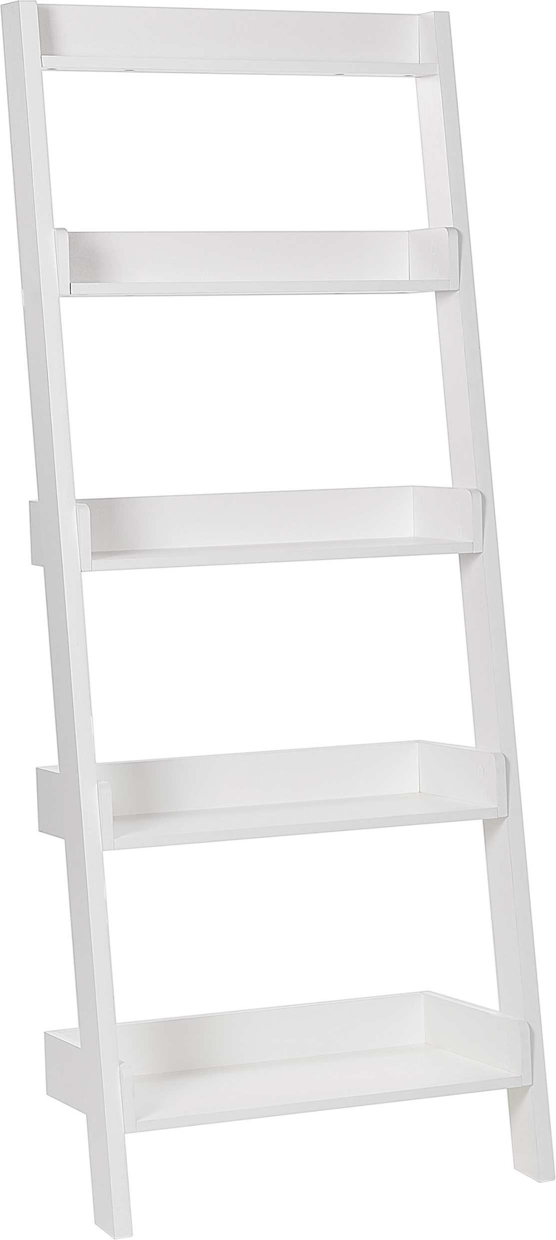 Beliani 5-Tier Ladder Bookcase White Book Shelf Display