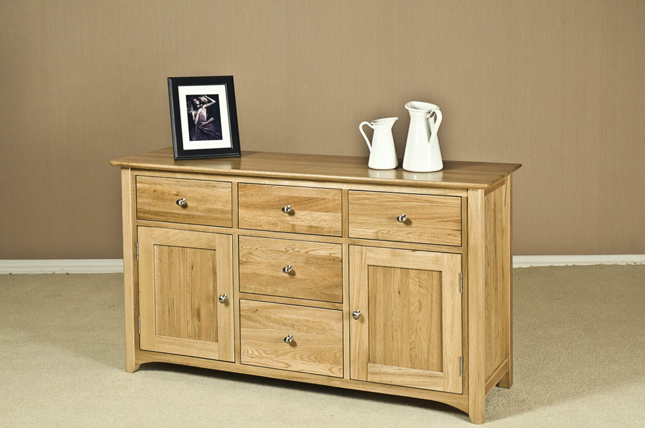 Wellington Oak Large Sideboard   Fully Assembled