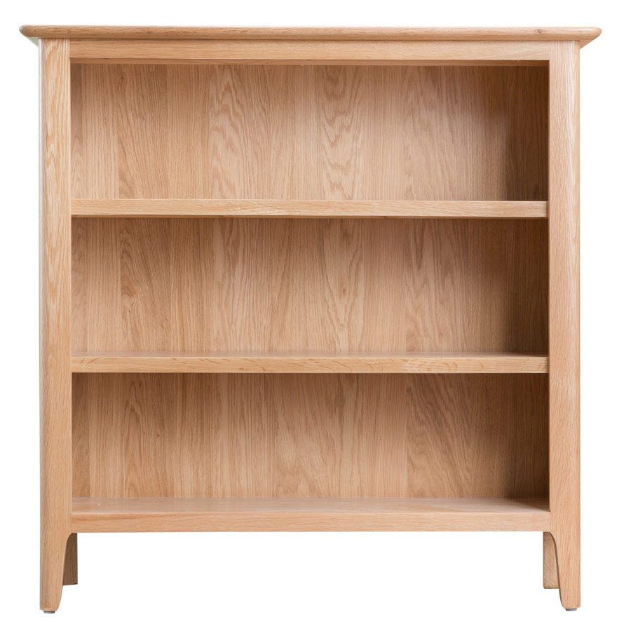 Cornsay Oak Small Wide Bookcase   Fully Assembled