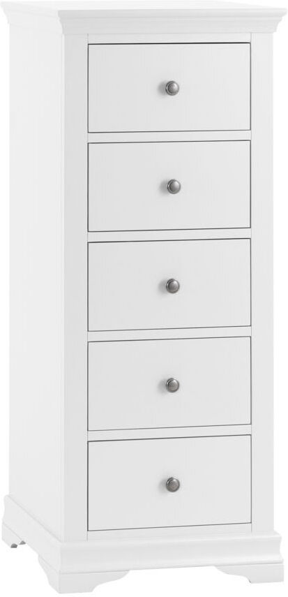 Kirkstone White 5 Drawer Narrow Chest   Fully Assembled