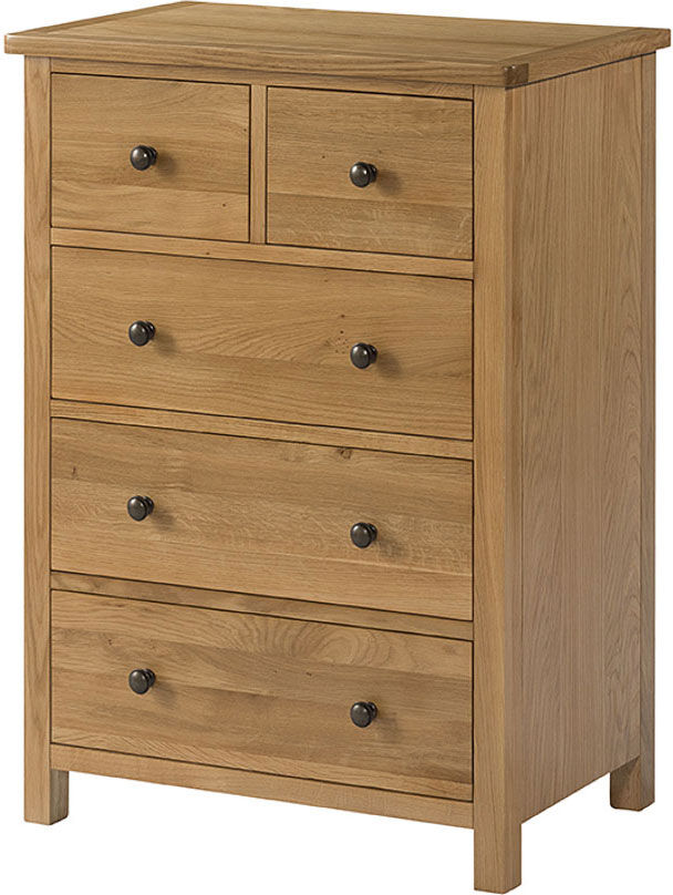 Auckland Oak 2 Over 3 Chest   Fully Assembled