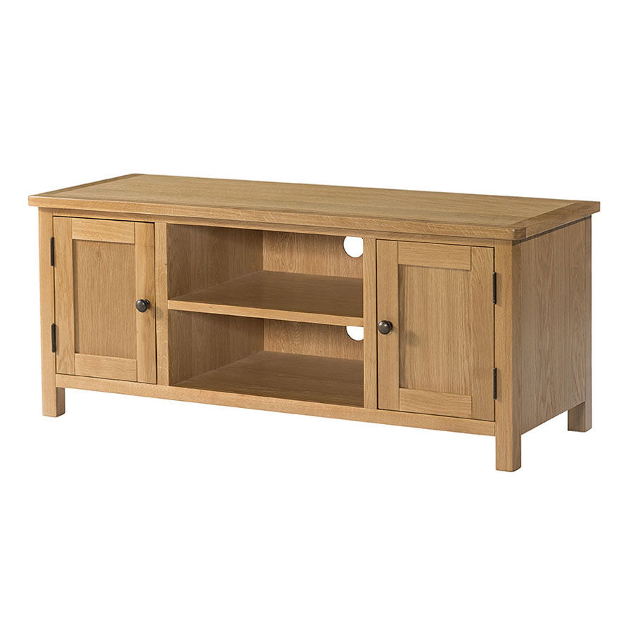 Auckland Oak Large TV Unit   Fully Assembled