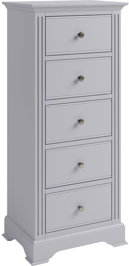 Derwent Grey Derwent Moonlight Grey 5 Drawer Narrow Chest   Fully Assembled