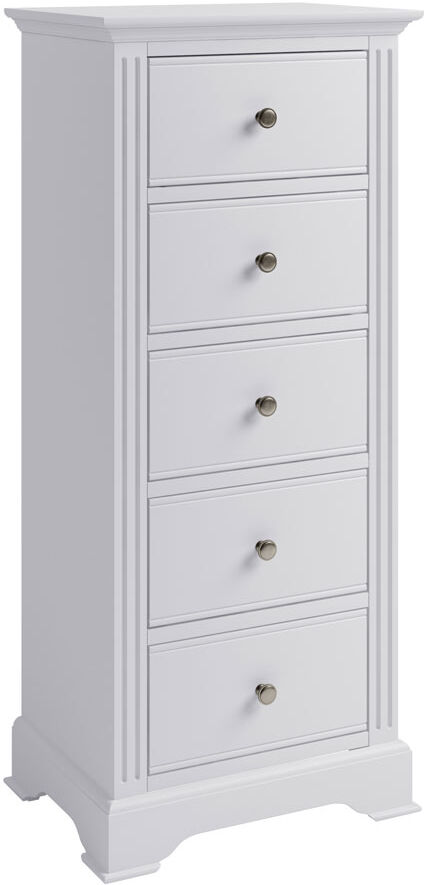 Derwent White 5 Drawer Narrow Chest   Fully Assembled