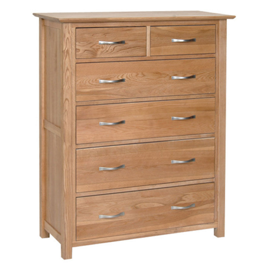 Devon Oak 2 Over 4 Chest With 6 Drawers   Fully Assembled