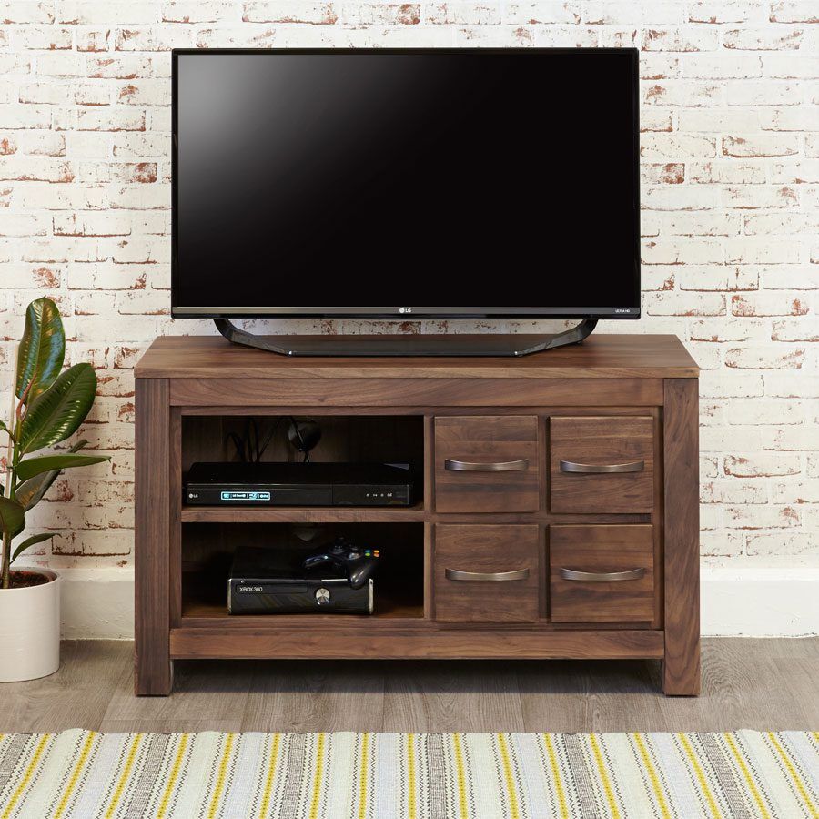Kingston Walnut Four Drawer Television Cabinet   Fully Assembled