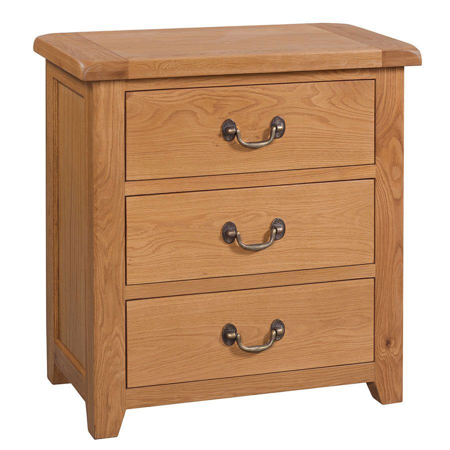 Devonshire Somerset Somerset Waxed Oak 3 Drawer Chest   Fully Assembled