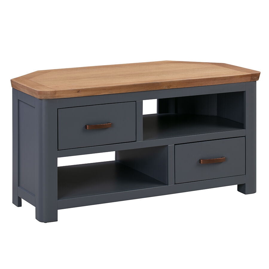 Treviso Midnight Blue Corner TV Unit   Fully Assembled