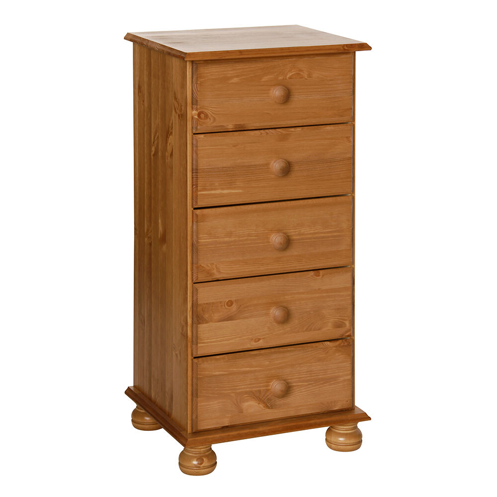 Wardley Pine 5 Drawer Narrow Chest   Self Assembly