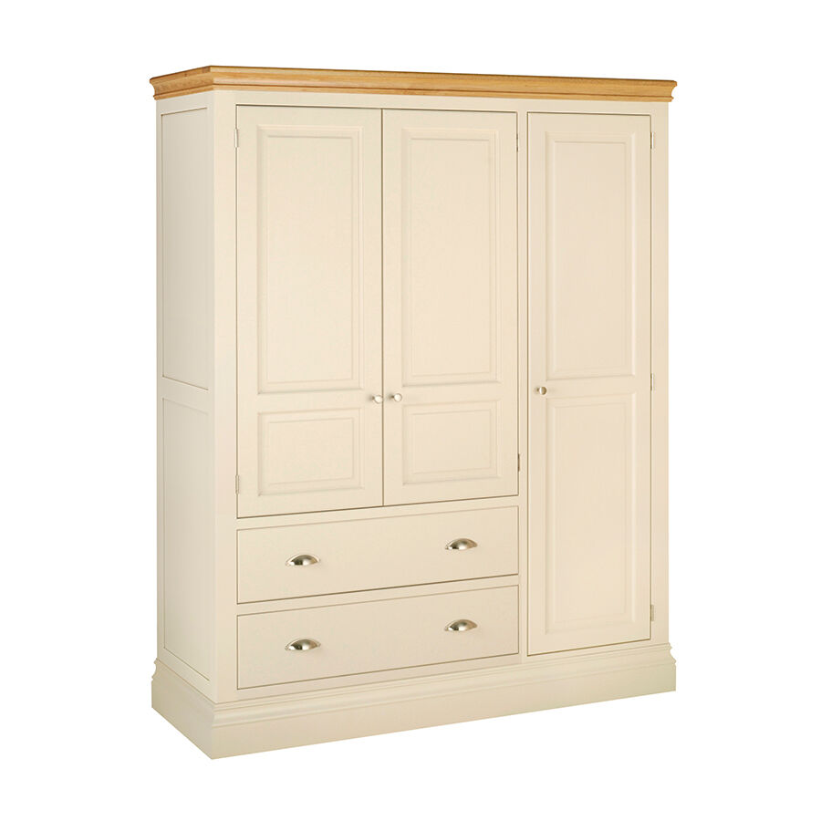 Devonshire Lundy Ivory Triple Wardrobe With 2 Drawers