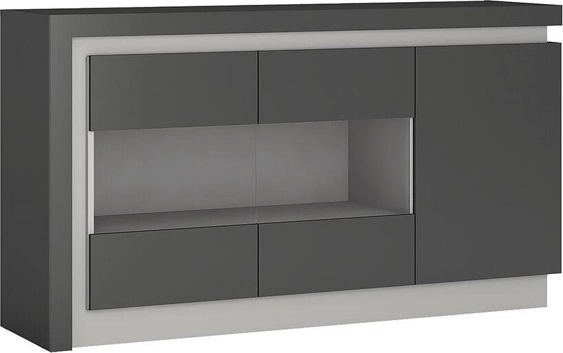 Rydal Grey 3 Door Glazed Sideboard (Including LED Lighting)  Self Assembly