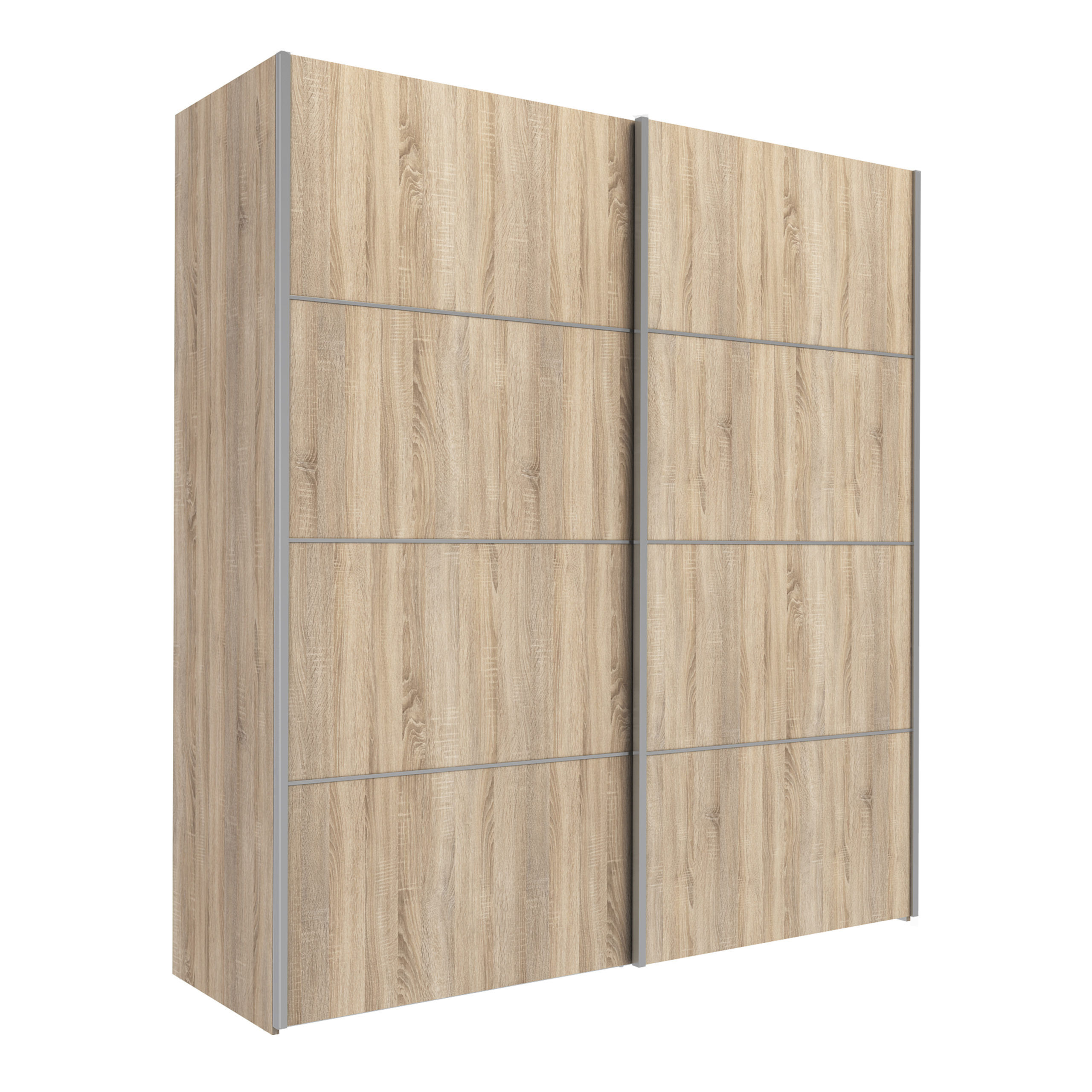 Venice Wardrobe Collection Sliding Wardrobe 180cm in Oak with Oak Doors with 2 Shelves   Self Assembly