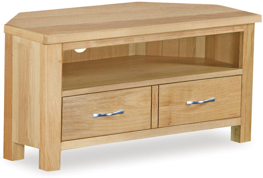 Brancepeth Oak Corner TV Unit   Lacquered Finish