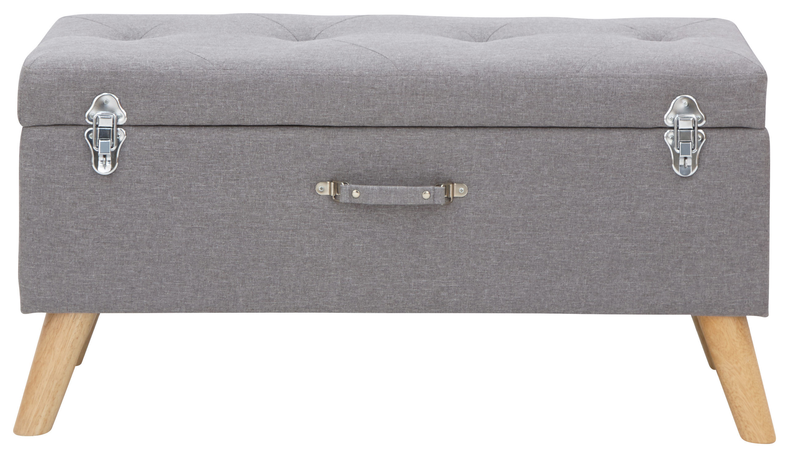 Deluxe Storage & Seating Storage Ottoman   Large   Grey   Self Assembly