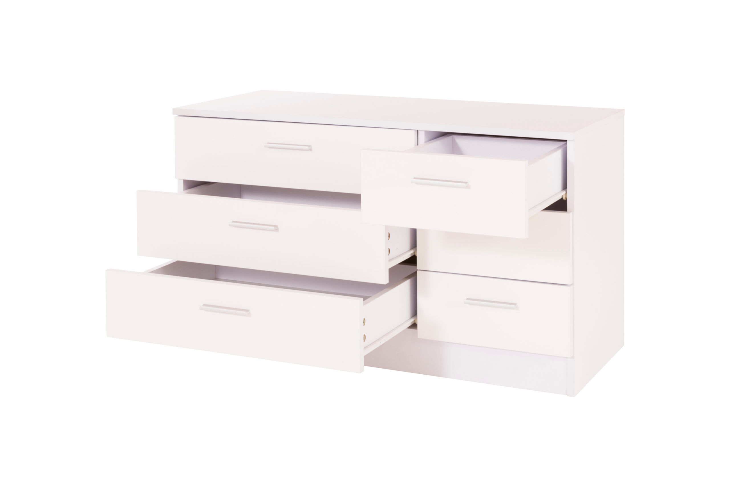 Neapolis 3+3 Chest   White   Self Assembly