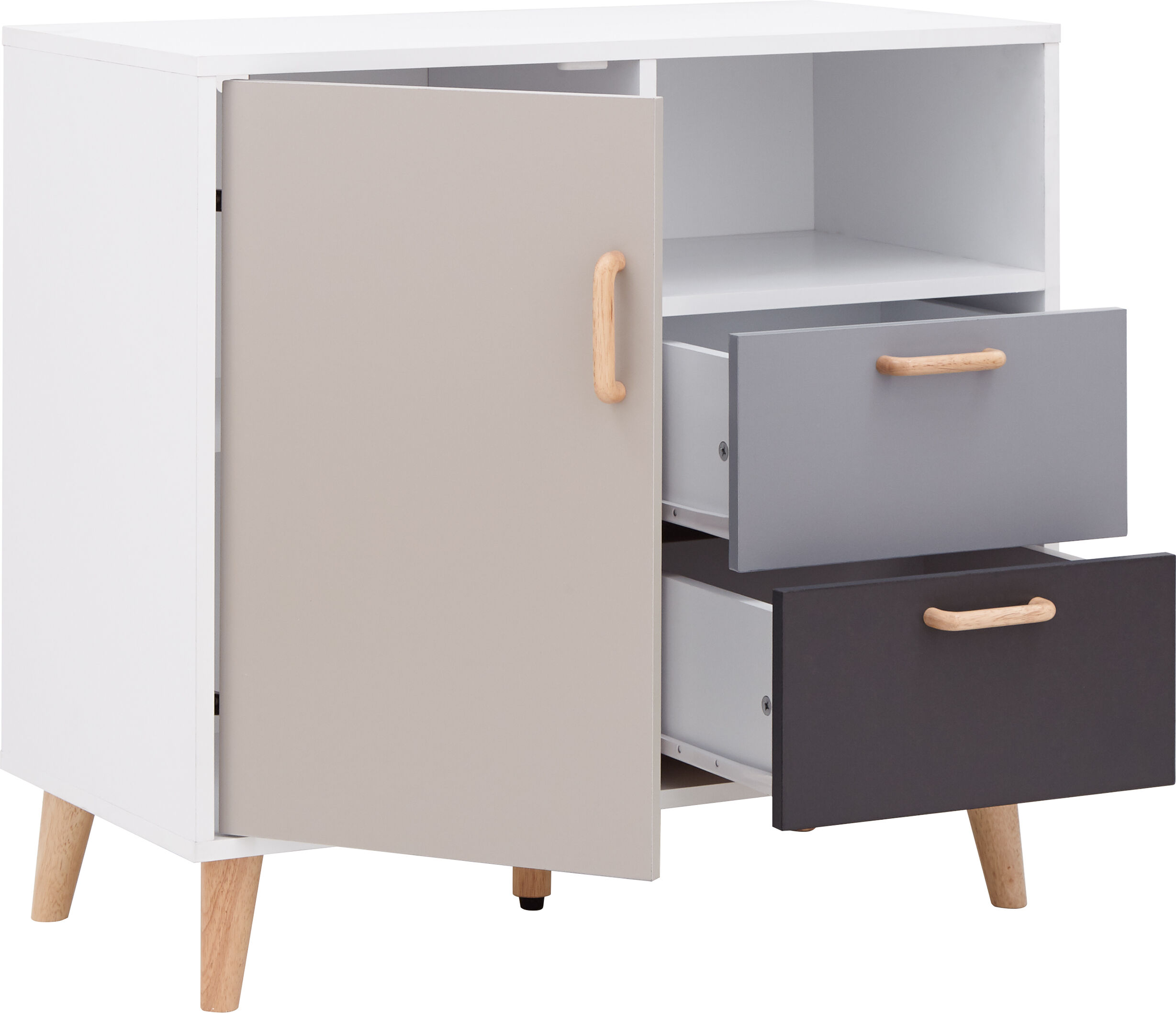 Jericho Compact Sideboard   White   Grey   Self Assembly