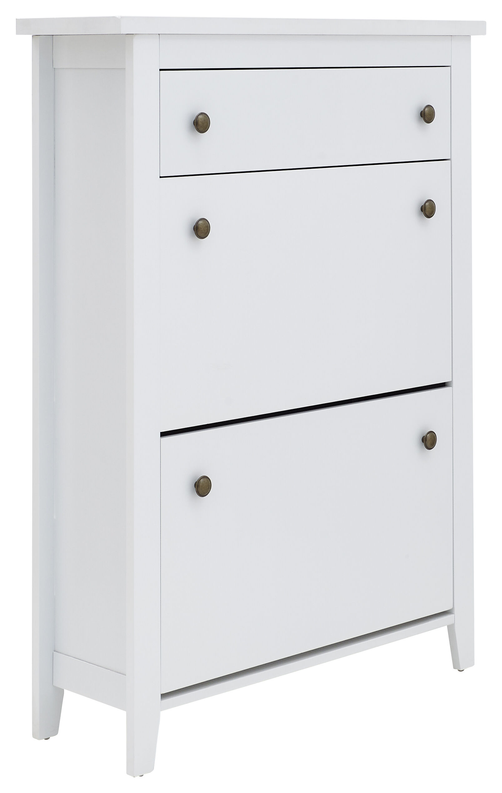 Deluxe Storage & Seating Two Tier Shoe Cabinet   White   Self Assembly