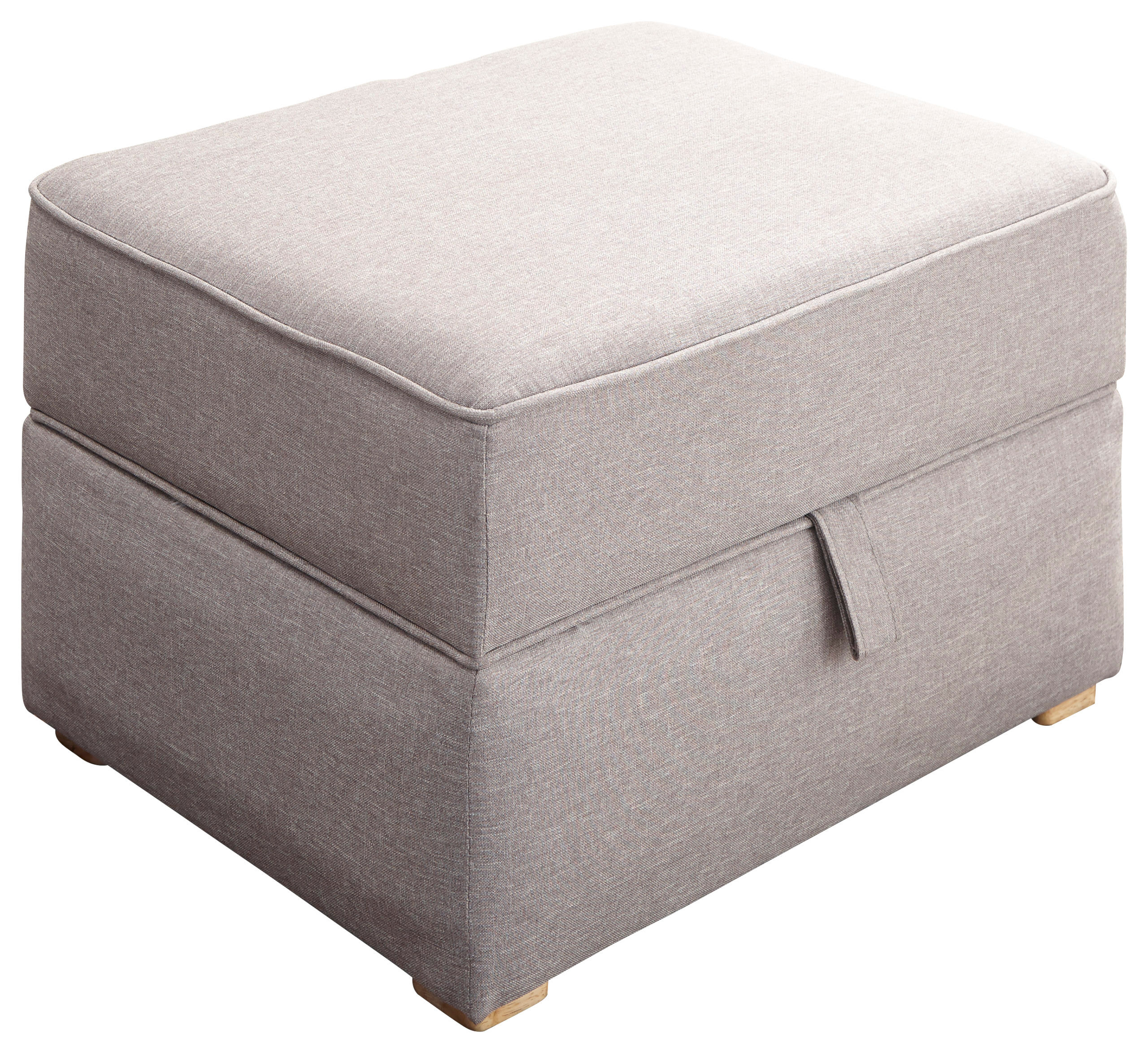 Deluxe Storage & Seating Kaluga Square Storage Footstool   Light Grey Hopsack   Self Assembly