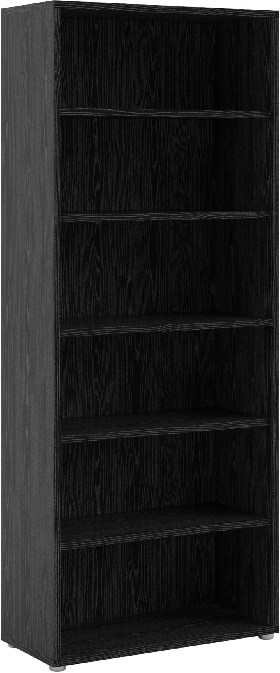 Kansas Bookcase 5 Shelves in Black Woodgrain   Self Assembly