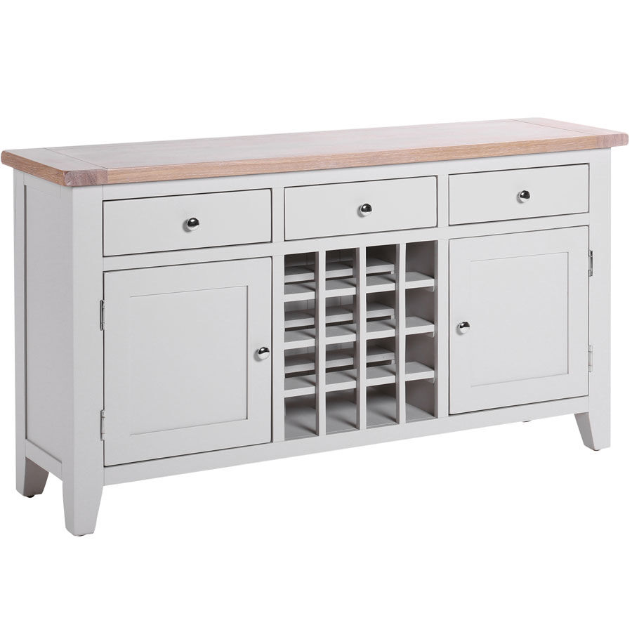 Cove Bay Light Grey Sideboard with Wine Rack