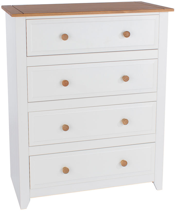 Beauly White 4 Drawer Chest   White   Self Assembly