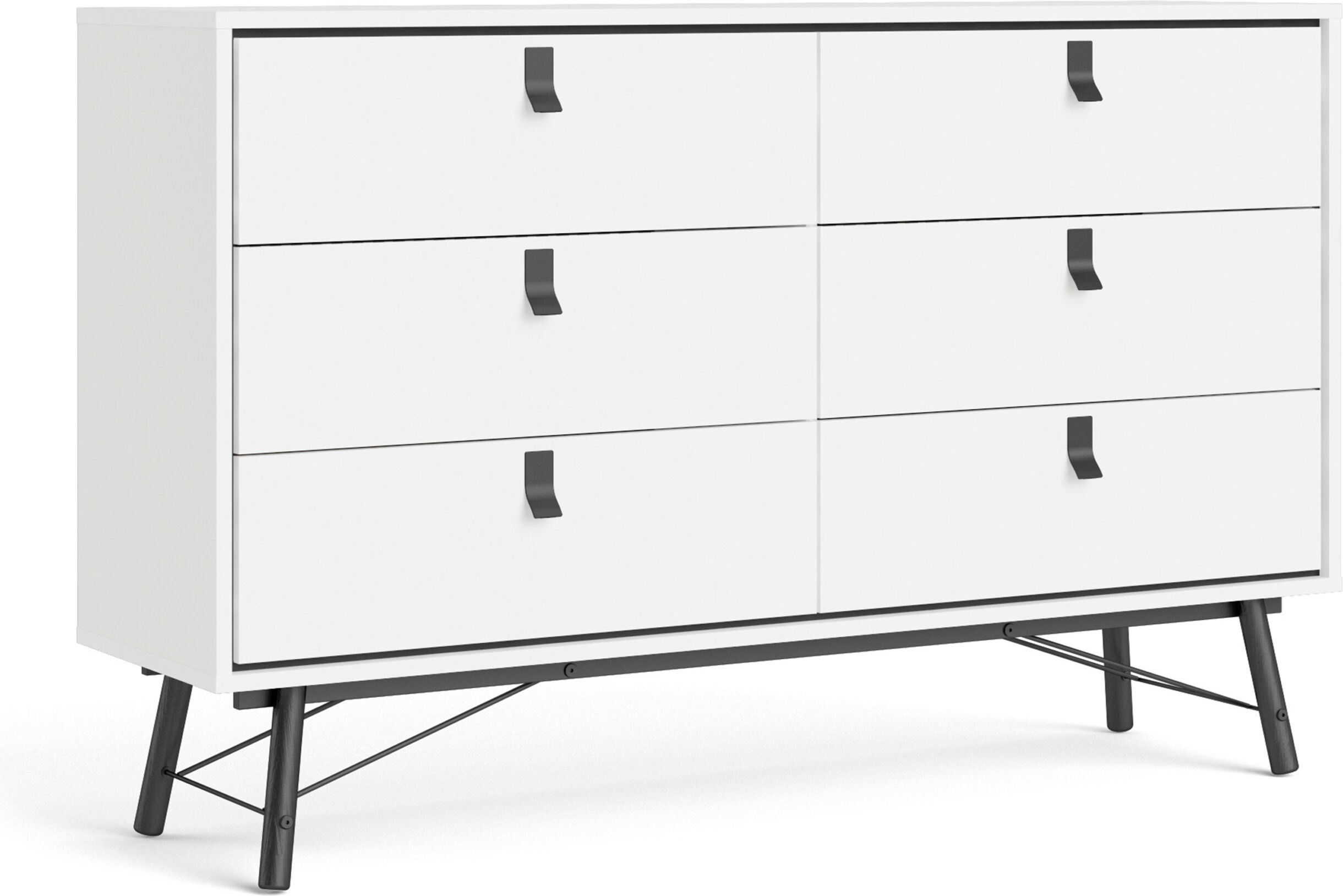 Kielder Wide Double Chest of Drawers   Matt White   Self Assembly