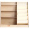 VEVOR 4-Tier Kids Wooden Bookshelf, Six-Layer Sling Bookcase, Baby Storage Book Rack, Book Toy Organizer Cabinet, for Kids Room, Playroom, Kindergarten, Nursery