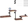 VEVOR Industrial Pipe Shelving, Pipe Shelves with 4-Tier Wood Planks, Rustic Floating Shelves Wall Mounted, Wall Shelf DIY Bookshelf for Bar Kitchen Bathroom Farmhouse Living Room, 51x25x9 inch