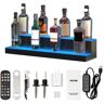 VEVOR LED Lighted Liquor Bottle Display, 2 Tiers 30 Inches, Illuminated Home Bar Shelf with RF Remote & App Control 7 Static Colors 1-4 H Timing, Acrylic Drinks Lighting Shelf for Holding 16 Bottles