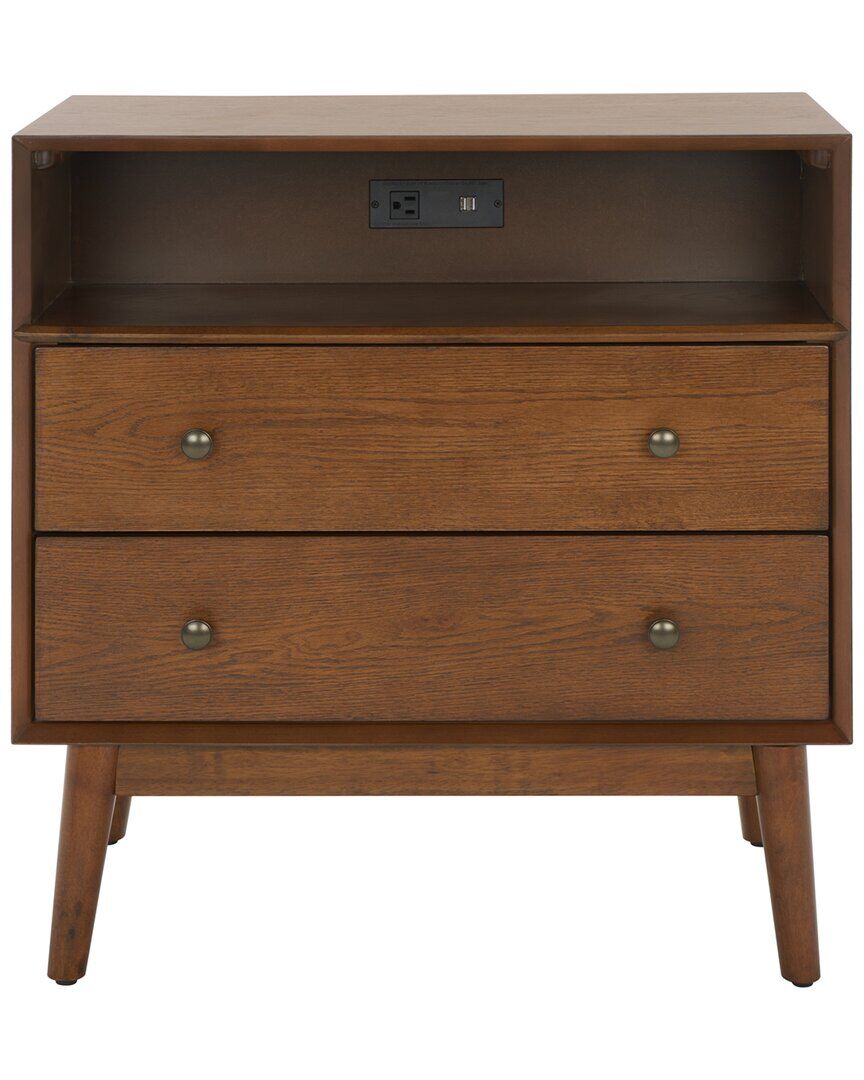 Safavieh Scully 2-Drawer Chest with USB Brown NoSize