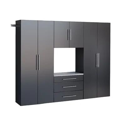 Prepac HangUps 90-in. G Storage Wall Cabinet 4-piece Set, Black