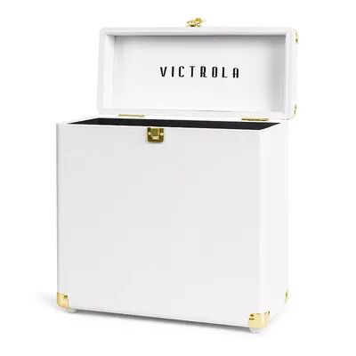 Victrola Collector Storage Case for Vinyl Turntable Records, White