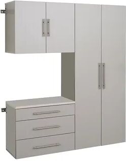 Prepac HangUps 60-in. B Storage Wall Cabinet 3-piece Set, Grey