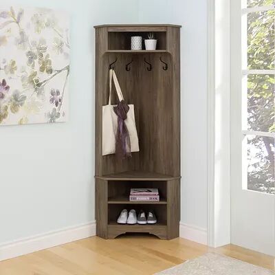 Prepac Entryway Hall Tree Storage Cabinet, Grey