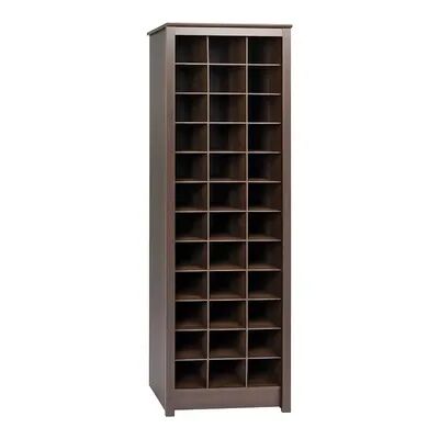 Prepac Tall Shoe Storage Cabinet, Dark Brown