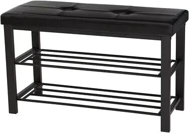 Simplify Bench Shoe Storage Rack, Black