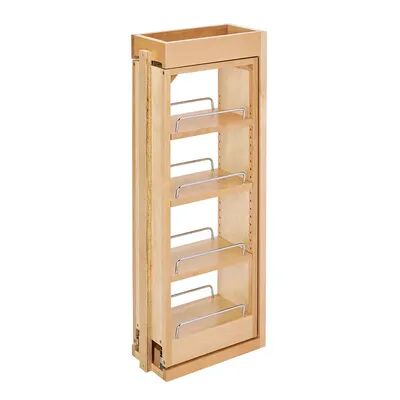 Rev-A-Shelf 6 x 30 In Pullout Between Cabinet Filler Maple Wood Shelf Storage, Beige Over
