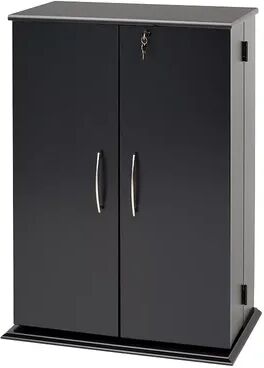 Prepac Small Locking Multimedia Storage Cabinet, Black, Furniture