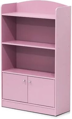 Furinno FR16121PK Kidkanac Bookshelf with Storage Cabinet, Pink, MULTI NONE