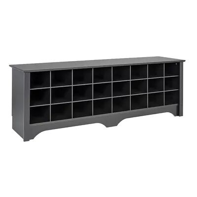 Prepac 24-Pair Shoe Storage Cubby Bench, Black