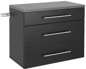 Prepac HangUps 3-Drawer Base Storage Wall Cabinet, Black