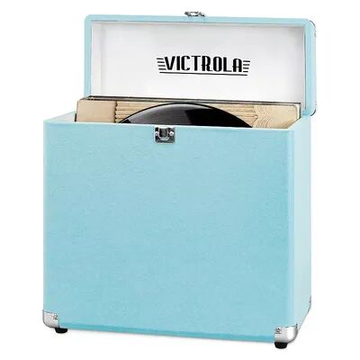 Victrola Collector Storage Case for Vinyl Turntable Records, Turquoise/Blue