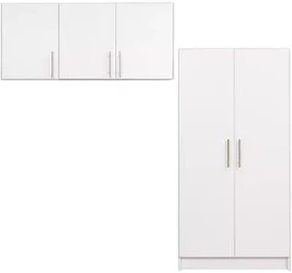 Prepac Elite Storage Cabinet & Wall Cabinet 2-piece Set, White