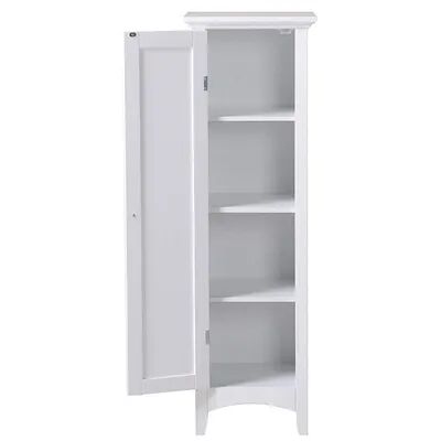 American Furniture Classics One Door Storage Kitchen Home Pantry Cabinet, White