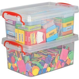 Really Good Stuff Stackable Storage Tubs With Locking Lids Large  2 tubs 2 lids by Really Good Stuff LLC