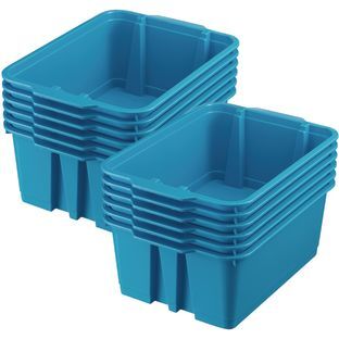 Classroom Stacking Bins  12 bins Color Blue Neon by Really Good Stuff LLC