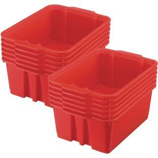 Classroom Stacking Bins  12 bins Color Red by Really Good Stuff LLC
